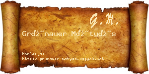 Grünauer Mátyás névjegykártya